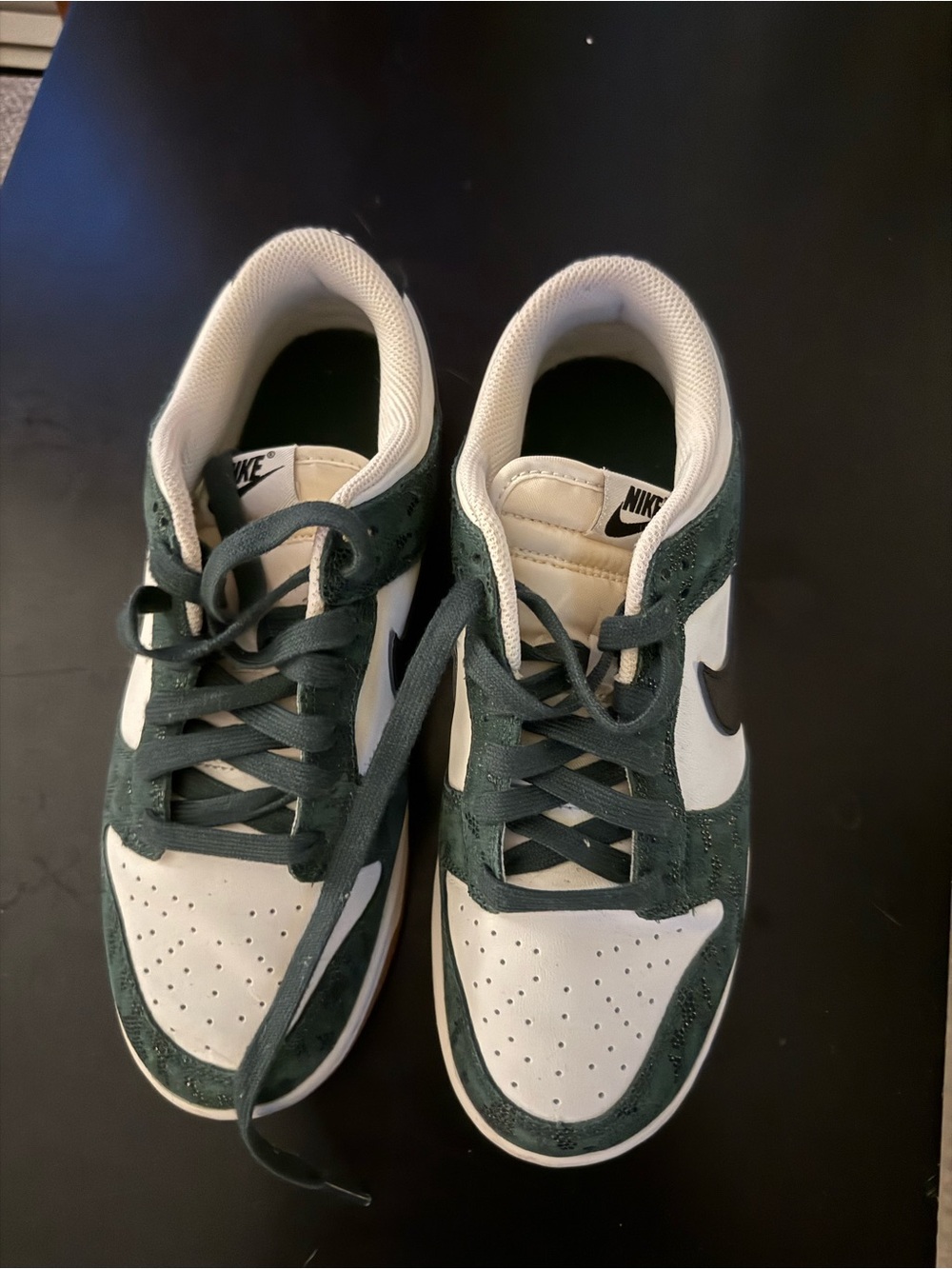 Nike Men’s Low-Top Sneakers in White and Forest Green
